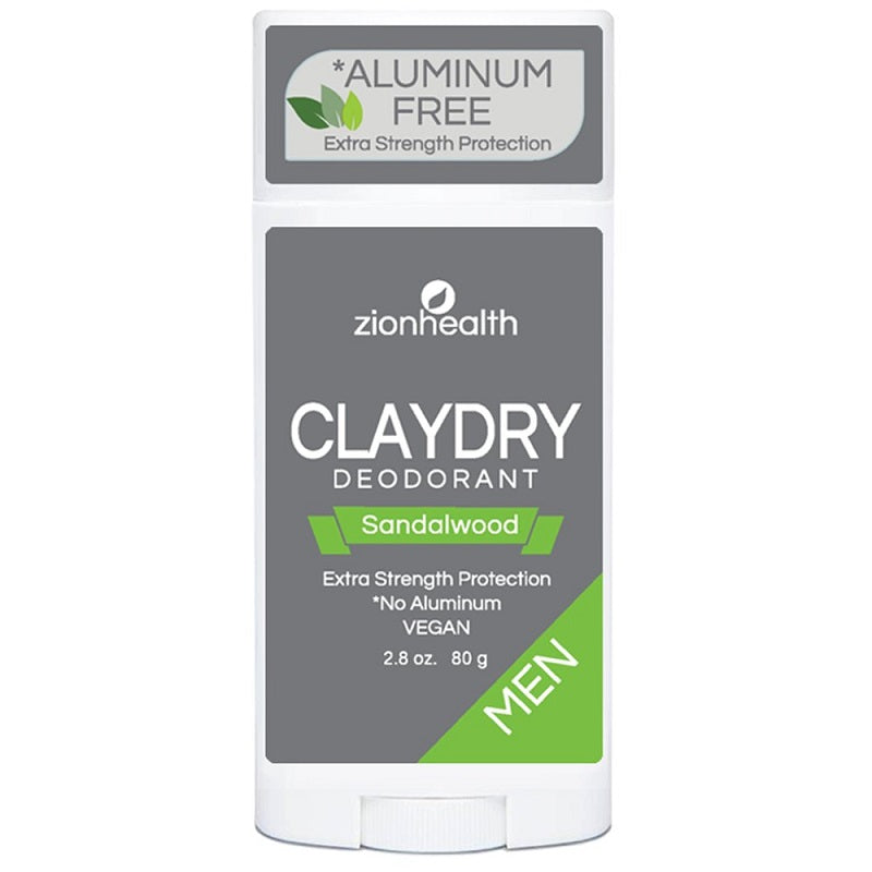 Detaljeret produktbillede af Zionhealth Bio Claydry deodorant Sandalwood 80g. på tilbud