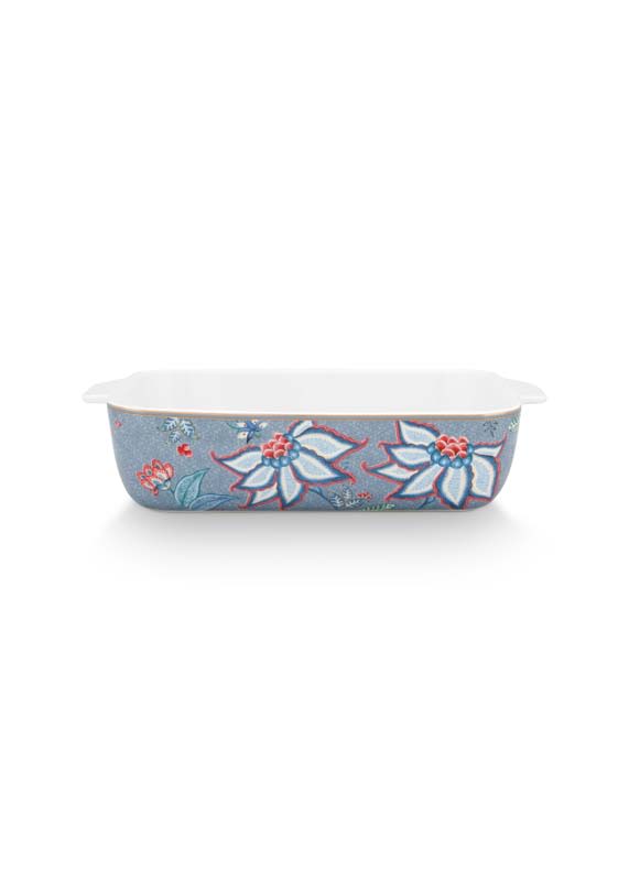 Produktbillede af Baking Dish Rectangular Flower Festival Blue 27.5x18.5x6.5cm på tilbud i høj kvalitet