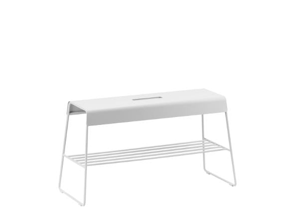 Produktbillede af ZONE Denmark Bænk med hylde A-Bench Outdoor Soft Grey i premium kvalitet