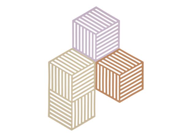 Produktbillede af ZONE Denmark Hexagon Bordskåner 3 stk. Lupine/Warm Sand/Light Terracotta i premium kvalitet