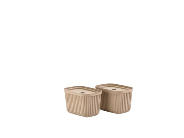 Produktbillede af ZONE Denmark Opbevaringsboks 23 x 15 x 15 cm 2 stk. Naturlig brun i premium kvalitet
