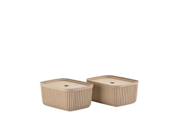 Produktbillede af ZONE Denmark Opbevaringsboks 32 x 23 x 15 cm 2 stk. Naturlig brun i premium kvalitet