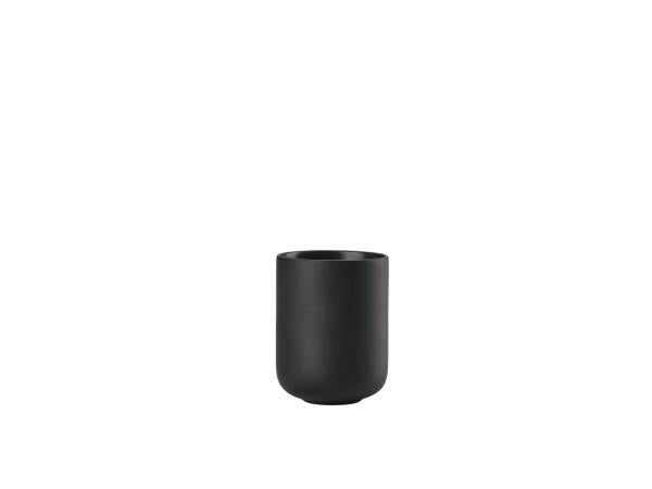 Produktbillede af ZONE Denmark Sensu Tandbørstekrus Dia 7,4 x 9,5 cm Sort i premium kvalitet