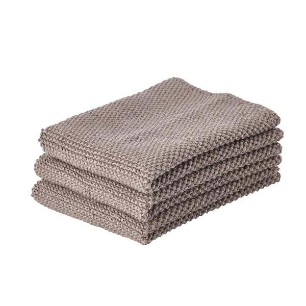 Produktbillede af ZONE Denmark Zone Karklud 27 x 27 cm 3 stk. Taupe Brown i premium kvalitet