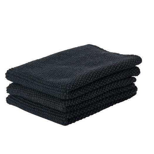 Produktbillede af ZONE Denmark Zone Karklud 27 x 27 cm sæt af 3 Sort i premium kvalitet