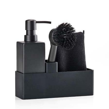 Produktbillede af ZONE Denmark Zone Opvaskesæt 19 x 6 x 20 cm 4 dele Sort i premium kvalitet