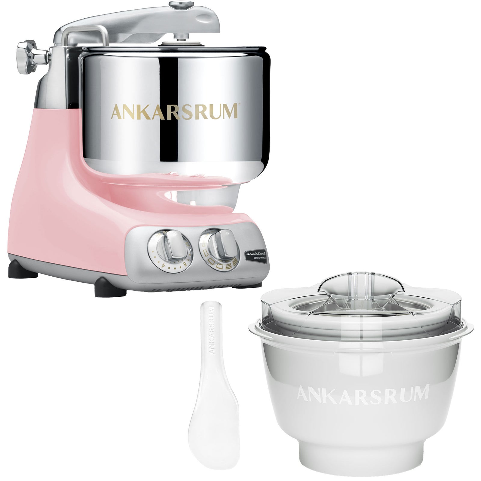 Ankarsrum Ankarsrum Assistent Original AKM6230CP + Ismaskine, Cloudy Pink – billede i brug (Røremaskiner)