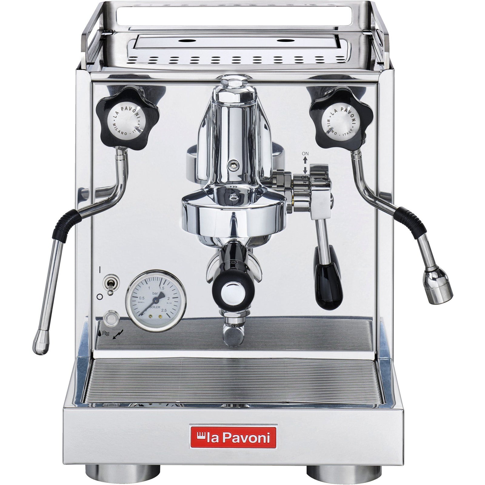 La pavoni La pavoni Cellini Classic Espressomaskine poleret stål – close-up (Espressomaskiner)