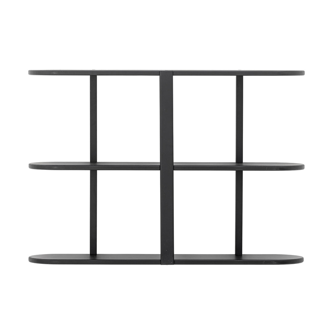 Produktbillede af BLOOMINGVILLE Vicente væghylde sort MDF L80xH55,5xB19 i premium kvalitet