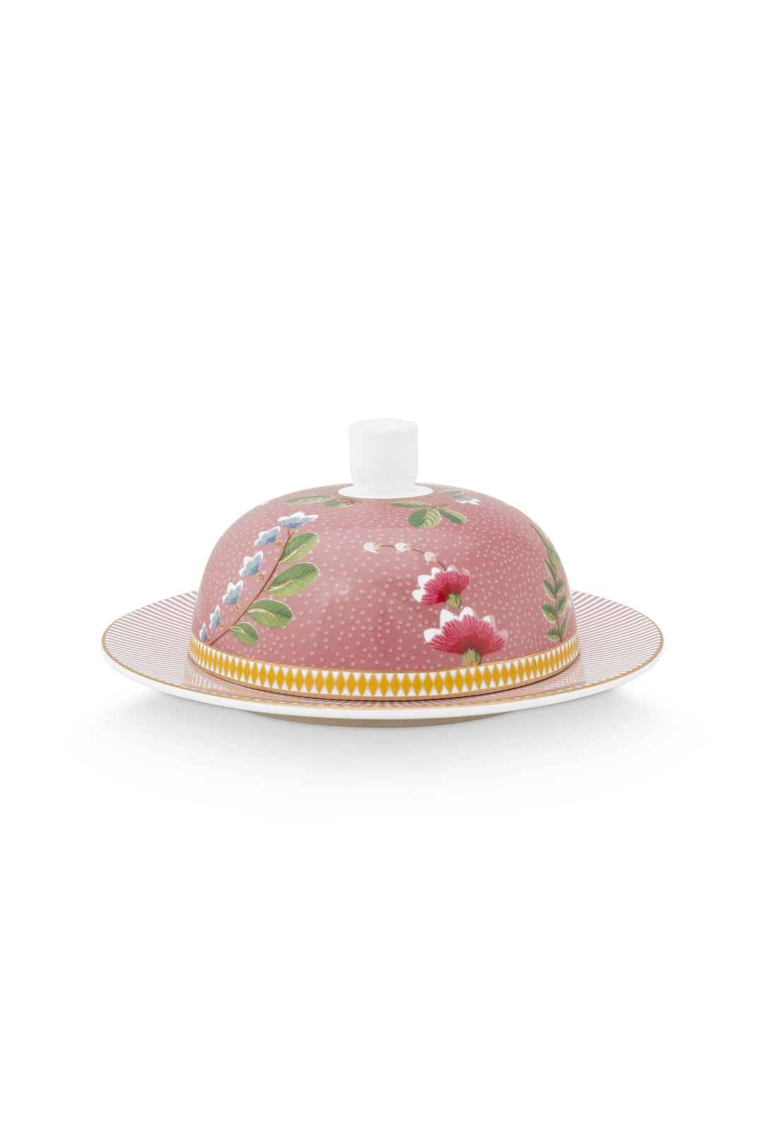 Produktbillede af Butter Dish Round La Majorelle Pink 17x8cm på tilbud i høj kvalitet