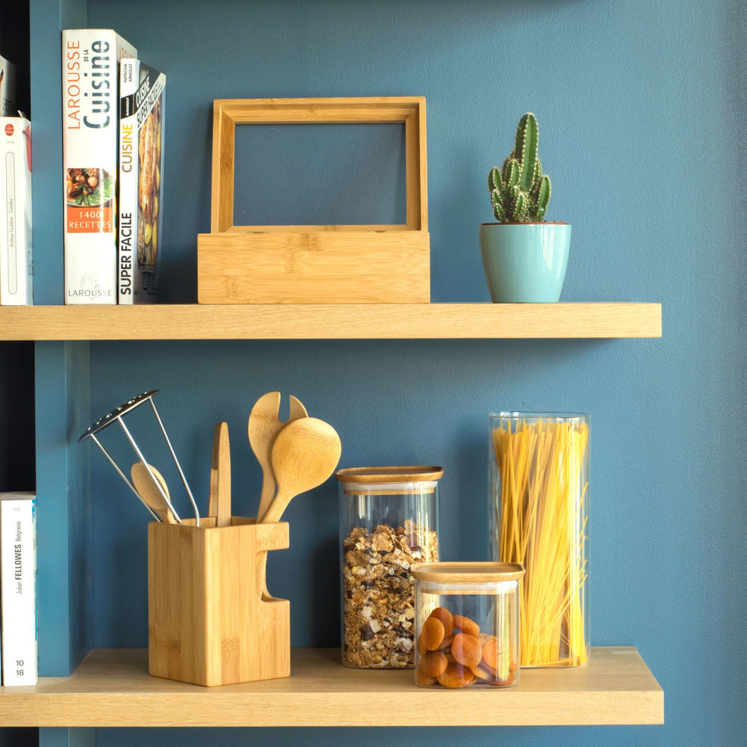 Pebbly Pebbly Opbevaringsglas med bambuslåg, 3 stk. ❤ frontbillede (Opbevaringsboks)