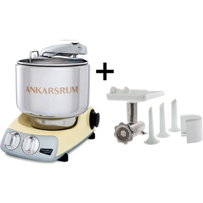 Ankarsrum Assistent AKM 6230 røremaskine + kødhakker, creme - Kitchen One - Køb online på udsalg og tilbud lige nu - Hurtig levering til billige priser via Go with Gozomo