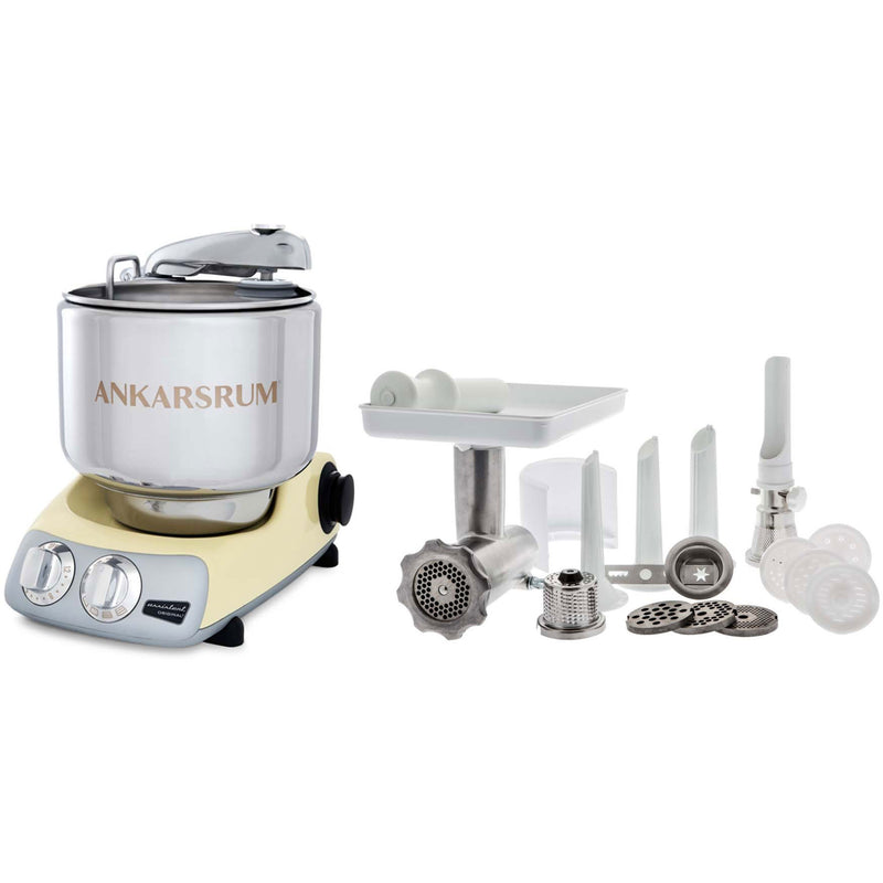 Ankarsrum Assistent AKM 6230 røremaskine + komplet kødhakker, creme - Kitchen One - Køb online på udsalg og tilbud lige nu - Hurtig levering til billige priser via Go with Gozomo