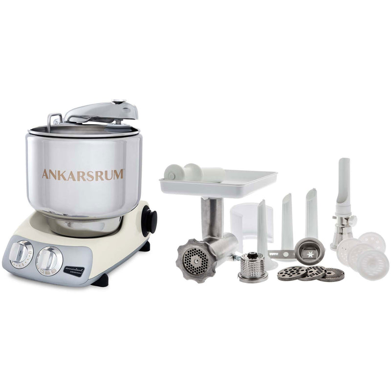 Ankarsrum Assistent AKM 6230 røremaskine + komplet kødhakker, lys creme - Kitchen One - Køb online på udsalg og tilbud lige nu - Hurtig levering til billige priser via Go with Gozomo