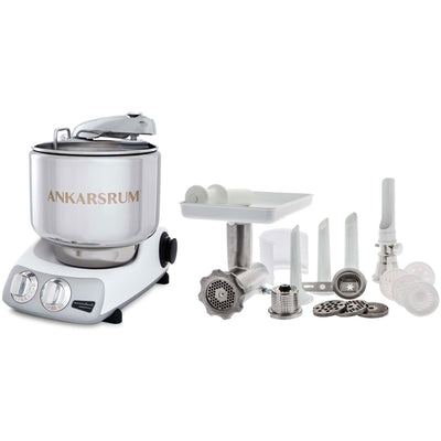 Ankarsrum Assistent AKM 6230 røremaskine + komplet kødhakker, mineralhvid - Kitchen One - Køb online på udsalg og tilbud lige nu - Hurtig levering til billige priser via Go with Gozomo