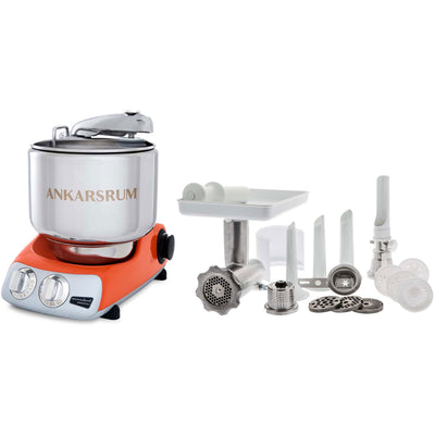 Ankarsrum Assistent AKM 6230 røremaskine + komplet kødhakker, pure orange - Kitchen One - Køb online på udsalg og tilbud lige nu - Hurtig levering til billige priser via Go with Gozomo