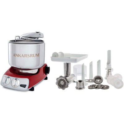 Ankarsrum Assistent AKM 6230 røremaskine + komplet kødhakker, rød - Kitchen One - Køb online på udsalg og tilbud lige nu - Hurtig levering til billige priser via Go with Gozomo