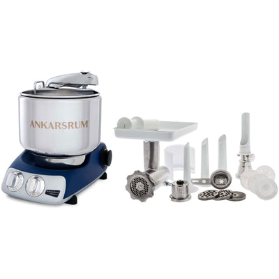 Ankarsrum Assistent AKM 6230 røremaskine + komplet kødhakker, royal blå - Kitchen One - Køb online på udsalg og tilbud lige nu - Hurtig levering til billige priser via Go with Gozomo