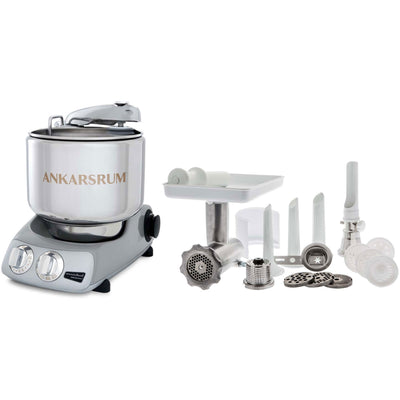 Ankarsrum Assistent AKM 6230 røremaskine + komplet kødhakker, sølv - Kitchen One - Køb online på udsalg og tilbud lige nu - Hurtig levering til billige priser via Go with Gozomo