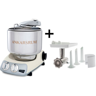Ankarsrum Assistent AKM 6230 røremaskine + kødhakker, lys creme - Kitchen One - Køb online på udsalg og tilbud lige nu - Hurtig levering til billige priser via Go with Gozomo