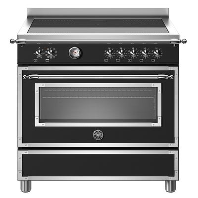 Bertazzoni HER95I1ENET Heritage induktionskomfur med ovn, 90 cm, mat sort - Kitchen One - Køb online på udsalg og tilbud lige nu - Hurtig levering til billige priser via Go with Gozomo
