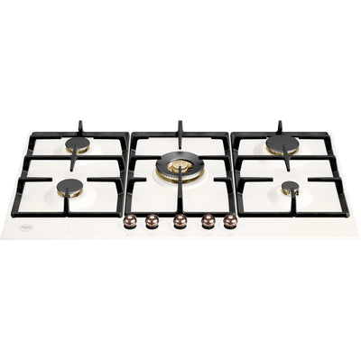 Bertazzoni P905CHER Heritage gaskomfur elfenbenshvid/kobber 90 cm - Kitchen One - Køb online på udsalg og tilbud lige nu - Hurtig levering til billige priser via Go with Gozomo