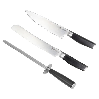 Brusletto Knivsæt 2 knive & slibestål - Kitchen One - Køb online på udsalg og tilbud lige nu - Hurtig levering til billige priser via Go with Gozomo