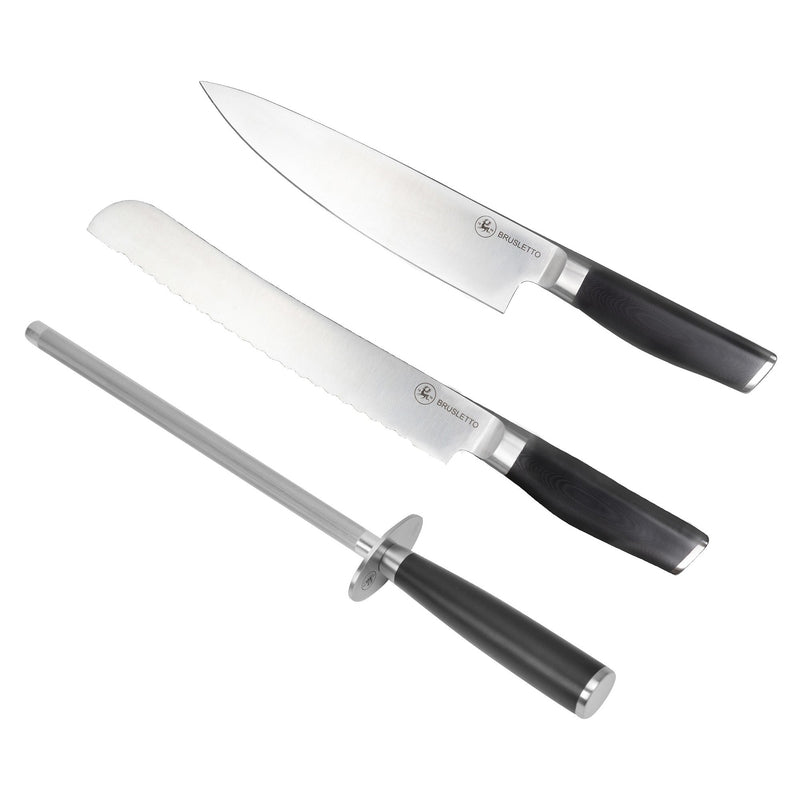 Brusletto Knivsæt 2 knive & slibestål - Kitchen One - Køb online på udsalg og tilbud lige nu - Hurtig levering til billige priser via Go with Gozomo