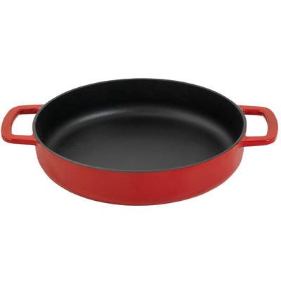 Combekk Støbejernsstegepande med 2 håndtag, rød, 24 cm. - Kitchen One - Køb online på udsalg og tilbud lige nu - Hurtig levering til billige priser via Go with Gozomo