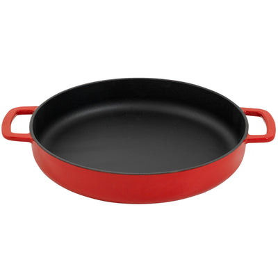 Combekk Støbejernsstegepande med 2 håndtag, rød, 28 cm. - Kitchen One - Køb online på udsalg og tilbud lige nu - Hurtig levering til billige priser via Go with Gozomo