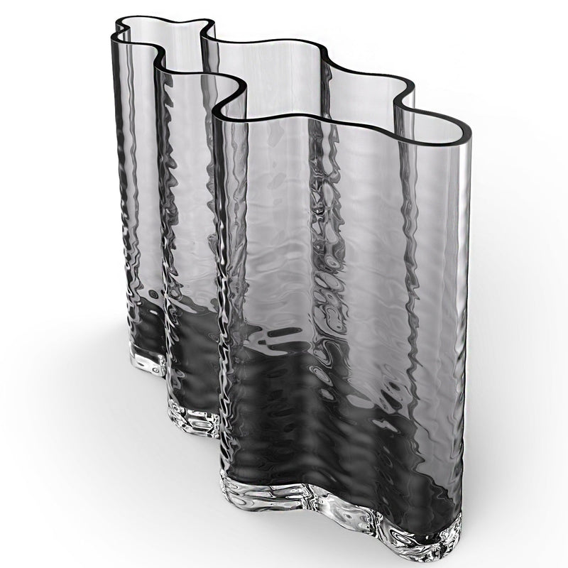 Cooee Design Gry Wide vase, 24 cm, smoke - Kitchen One - Køb online på udsalg og tilbud lige nu - Hurtig levering til billige priser via Go with Gozomo