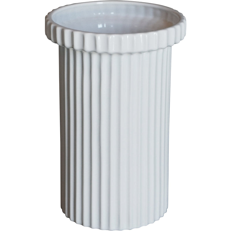 DBKD Stripe krukke, large, shiny white - Kitchen One - Køb online på udsalg og tilbud lige nu - Hurtig levering til billige priser via Go with Gozomo