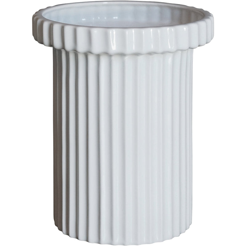 DBKD Stripe krukke, small, shiny white - Kitchen One - Køb online på udsalg og tilbud lige nu - Hurtig levering til billige priser via Go with Gozomo