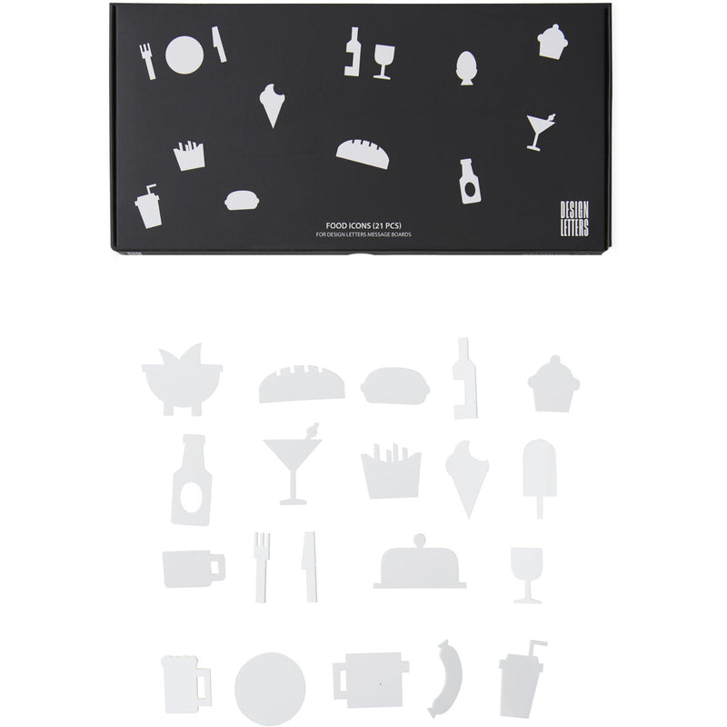 Design Letters Food ikoner til Message Boards, Hvid - Kitchen One - Køb online på udsalg og tilbud lige nu - Hurtig levering til billige priser via Go with Gozomo
