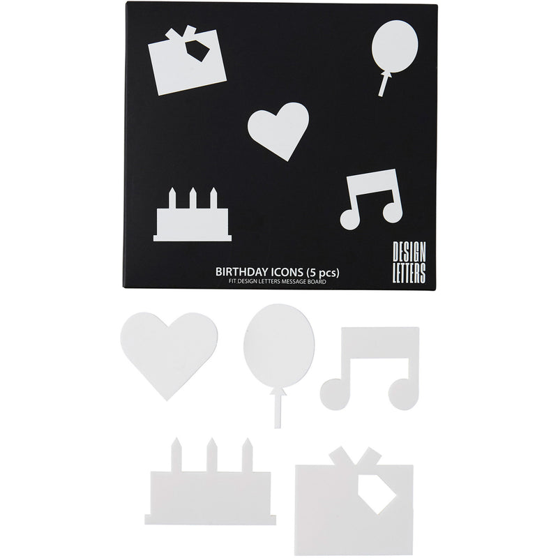 Design Letters Happy Birthday ikoner til message boards, hvid - Kitchen One - Køb online på udsalg og tilbud lige nu - Hurtig levering til billige priser via Go with Gozomo