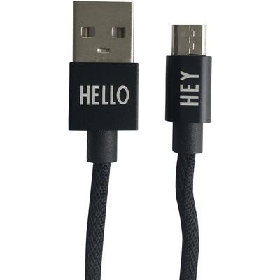 Design Letters Micro USB kabel, Sort - Kitchen One - Køb online på udsalg og tilbud lige nu - Hurtig levering til billige priser via Go with Gozomo