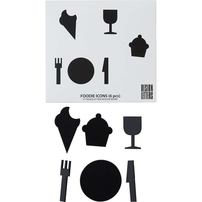 Design Letters Organise with icons Foodie, sort - Kitchen One - Køb online på udsalg og tilbud lige nu - Hurtig levering til billige priser via Go with Gozomo
