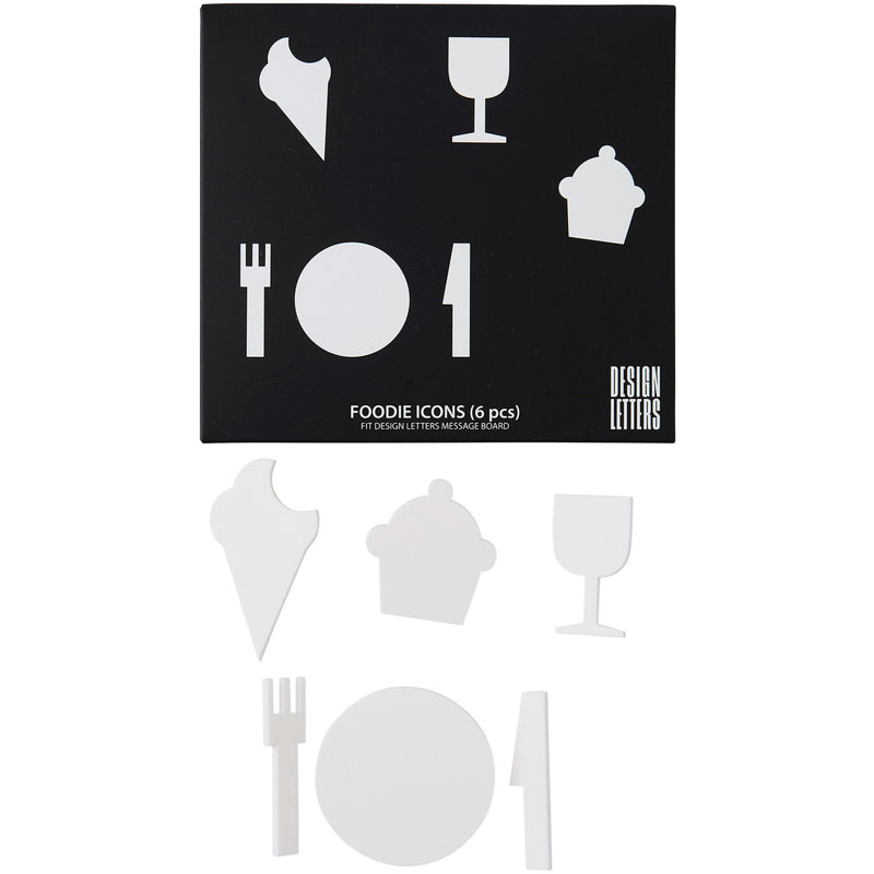 Design Letters Organise with icons Foodie, hvid - Kitchen One - Køb online på udsalg og tilbud lige nu - Hurtig levering til billige priser via Go with Gozomo