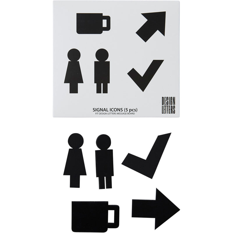 Design Letters Organise with icons Signal, sort - Kitchen One - Køb online på udsalg og tilbud lige nu - Hurtig levering til billige priser via Go with Gozomo