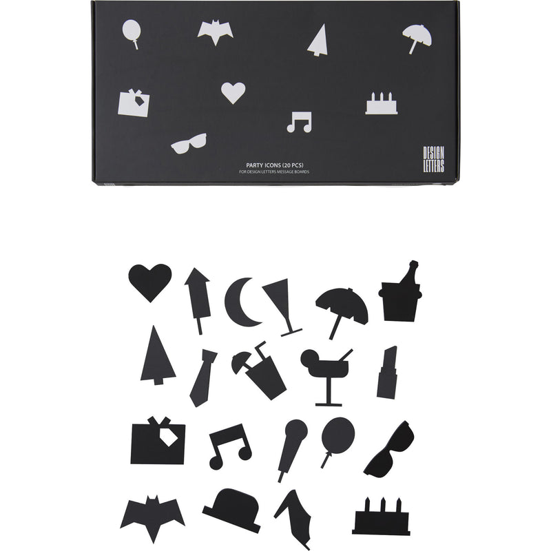 Design Letters Party ikoner til Message Boards, Sort - Kitchen One - Køb online på udsalg og tilbud lige nu - Hurtig levering til billige priser via Go with Gozomo