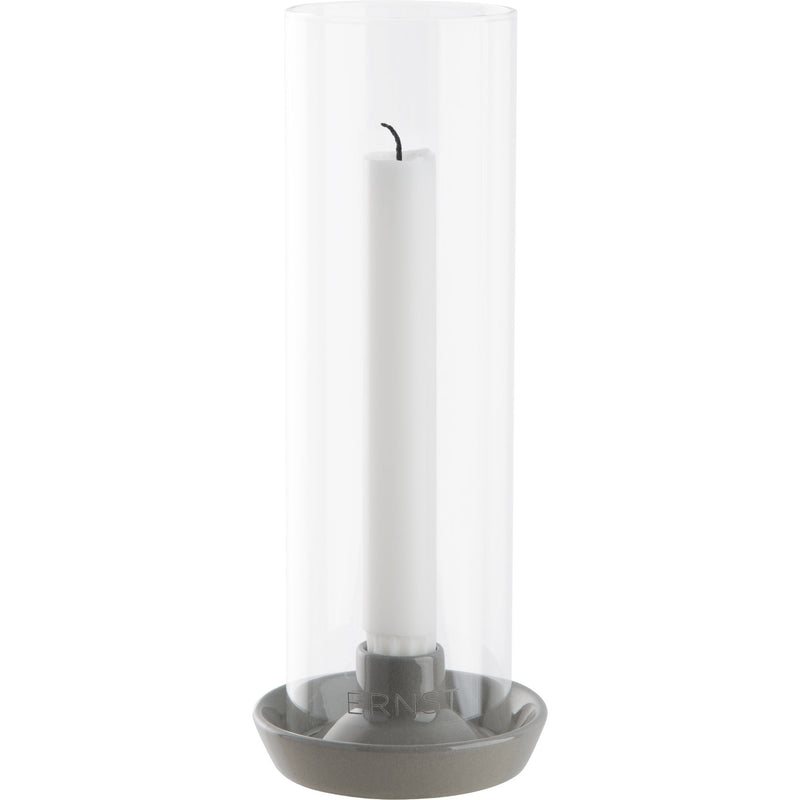 Ernst Lysestage med glas, lysegrå - Kitchen One - Køb online på udsalg og tilbud lige nu - Hurtig levering til billige priser via Go with Gozomo