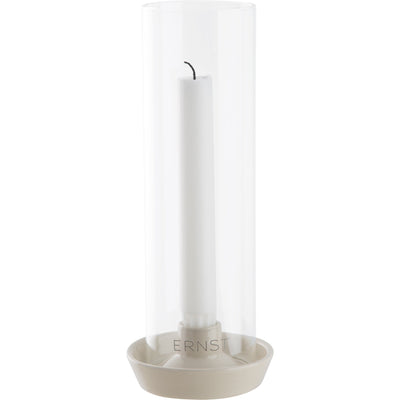 Ernst Lysestage med glas, hvid - Kitchen One - Køb online på udsalg og tilbud lige nu - Hurtig levering til billige priser via Go with Gozomo