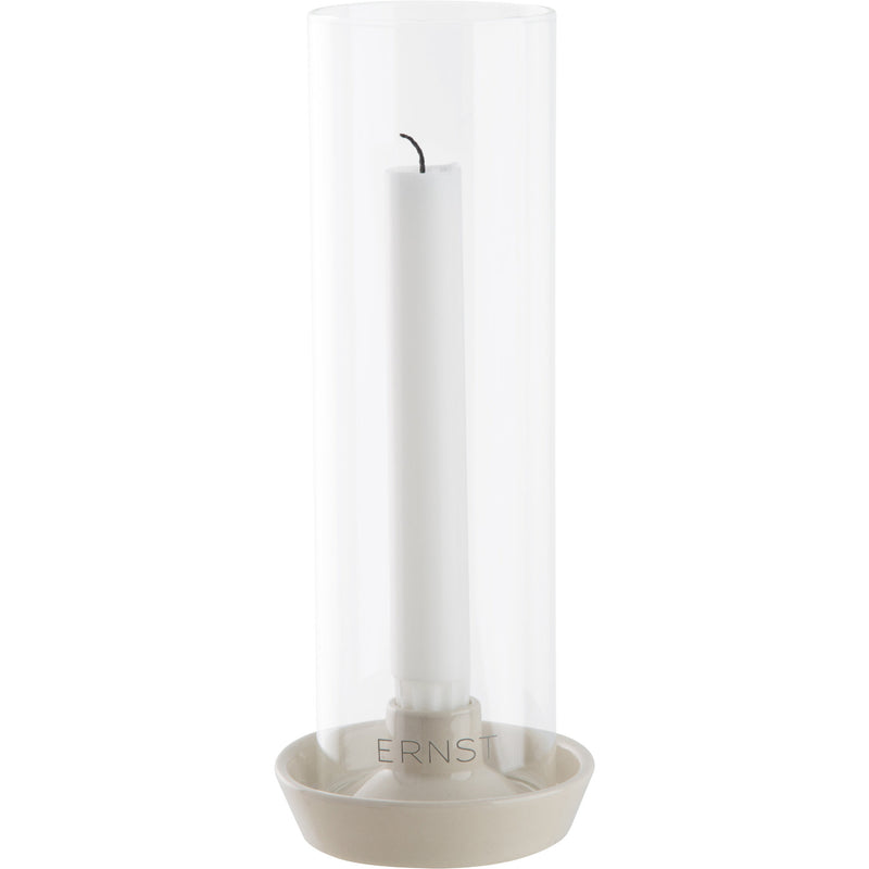 Ernst Lysestage med glas, hvid - Kitchen One - Køb online på udsalg og tilbud lige nu - Hurtig levering til billige priser via Go with Gozomo
