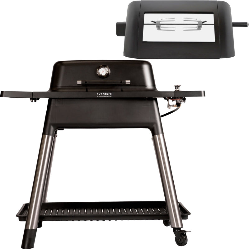 Everdure Force gasgrill + rottiseri, mat sort - Kitchen One - Køb online på udsalg og tilbud lige nu - Hurtig levering til billige priser via Go with Gozomo