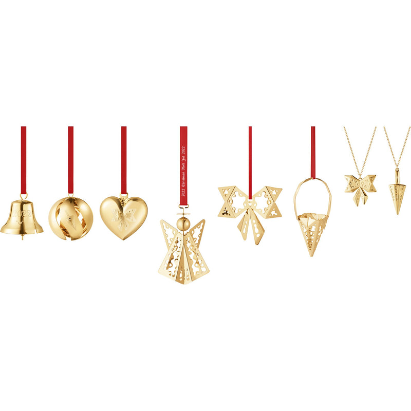 Georg Jensen 2022 julepyntsæt, 8 dele, guld - Kitchen One - Køb online på udsalg og tilbud lige nu - Hurtig levering til billige priser via Go with Gozomo