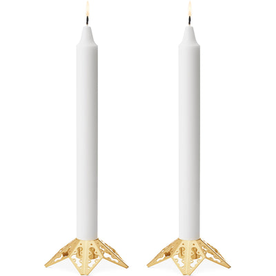 Georg Jensen 2022 lysestage, 2 stk, guld - Kitchen One - Køb online på udsalg og tilbud lige nu - Hurtig levering til billige priser via Go with Gozomo
