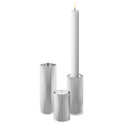 Georg Jensen Bernadotte fyrfadsstage, rustfrit stål, 3 cm. - Kitchen One - Køb online på udsalg og tilbud lige nu - Hurtig levering til billige priser via Go with Gozomo
