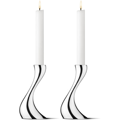 Georg Jensen Cobra Lysestage, Lille, 2 stk. - Kitchen One - Køb online på udsalg og tilbud lige nu - Hurtig levering til billige priser via Go with Gozomo