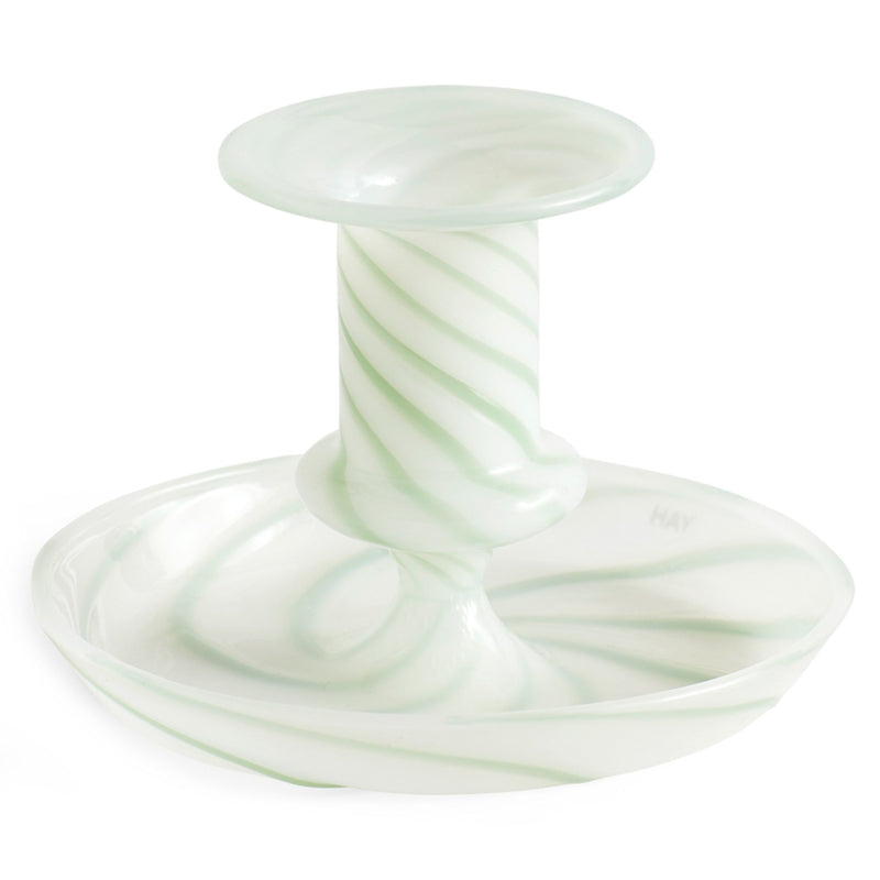 HAY Flare Stripe Milk lysestage, small, grøn - Kitchen One - Køb online på udsalg og tilbud lige nu - Hurtig levering til billige priser via Go with Gozomo