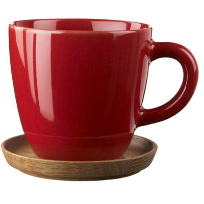 Höganäs Keramik Kaffekop 33 cl. inkl. træ underkop - Kitchen One - Køb online på udsalg og tilbud lige nu - Hurtig levering til billige priser via Go with Gozomo